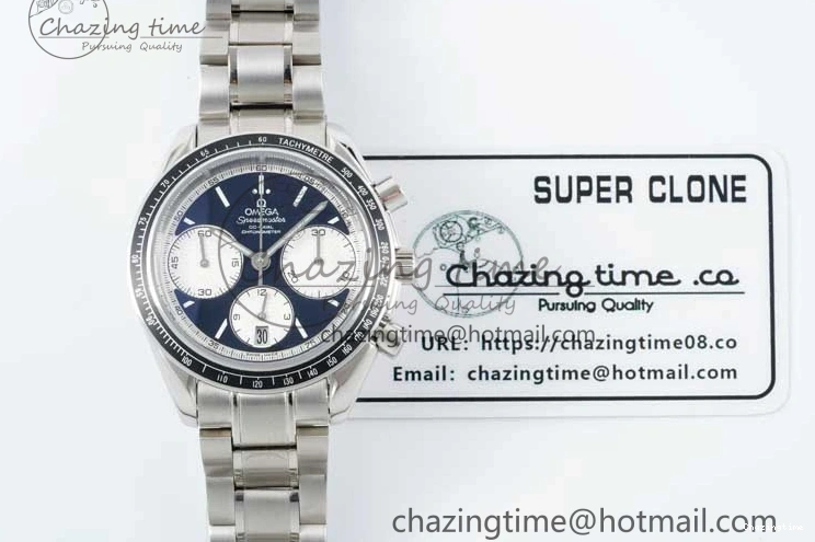 0403 Speedmaster Racing Master SS HKF Best Edition Black White Dial on SS Bracelet A Upgraded 7807